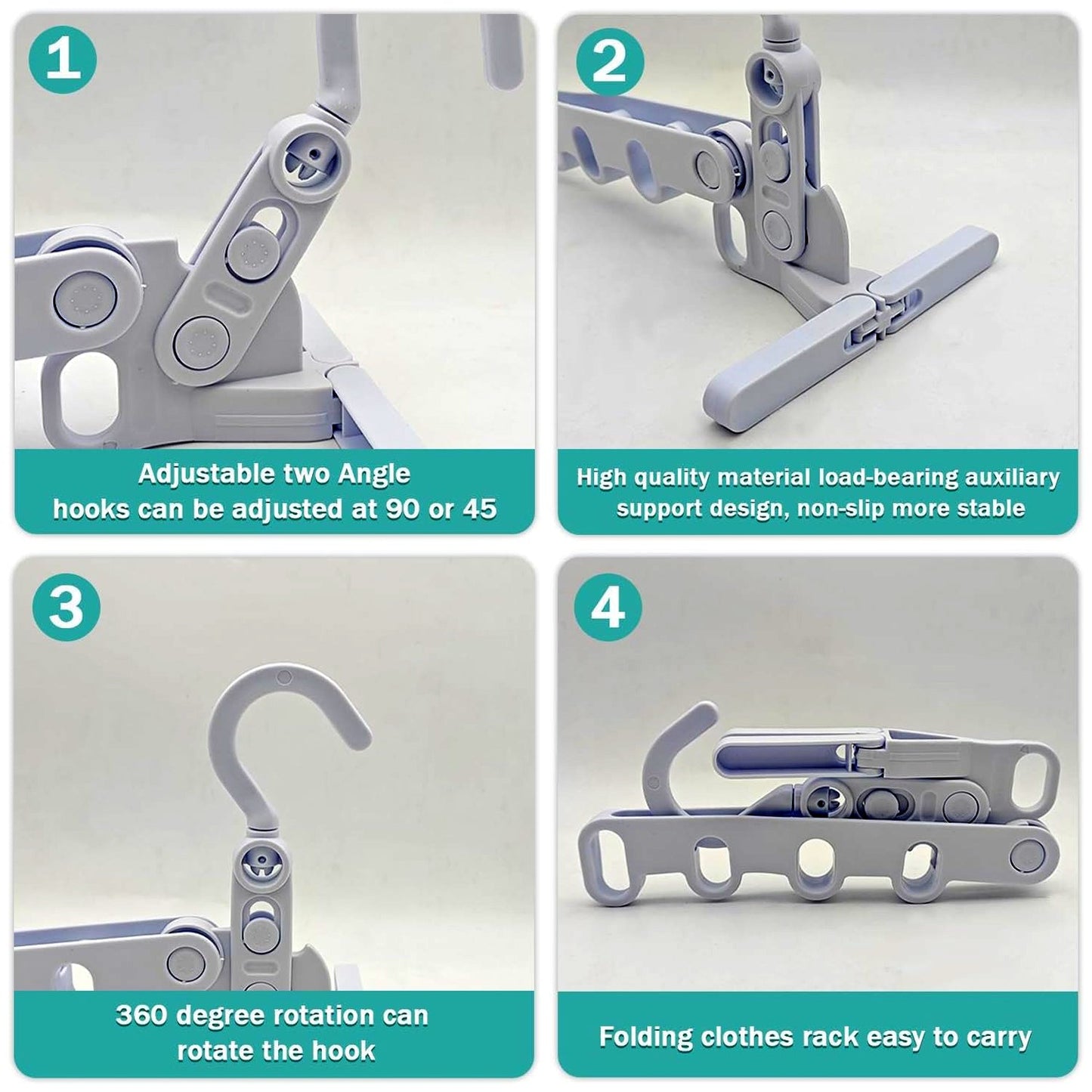 5-Hole Foldable Clothes Hanger – Robust, Space-Saving Travel Rack